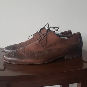 Hugo Boss Brown Leather Wingtip Oxford